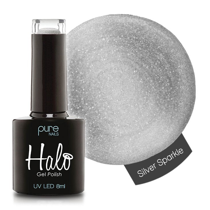 Halo Gel Polish 8ml Silver Sparkle - Siena Distribution